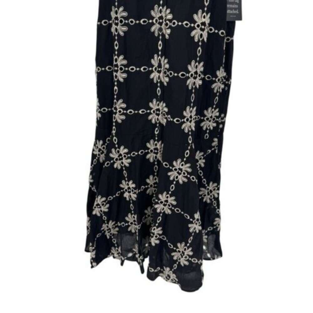 Tuckernuck NEW Black Eyelet Lewis Puff Sleeve Embroidered Maxi Dress Size M - Picture 6 of 11